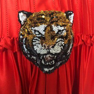 Gucci Silk Dress Tiger Logo